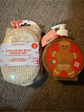 Spiced Gingerbread Hand Wash + Exfoliating Body Sponge Set